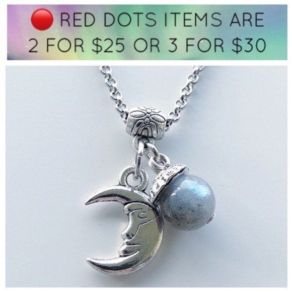 Silverskylight Jewelry - 🔴SALE Labradorite gemstone & silver moon necklace